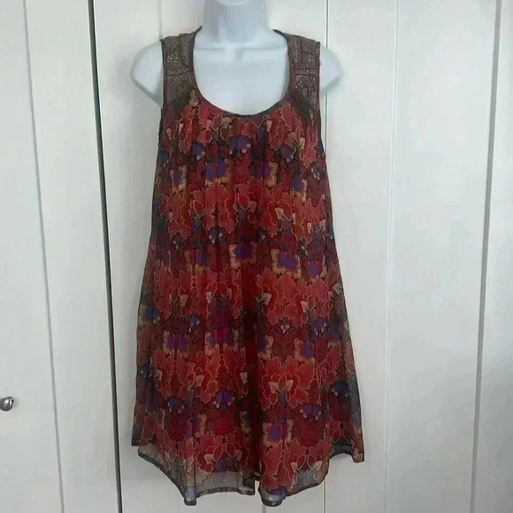 Alberto Makali boho orchid pattern mini dress Medium - Picture 1 of 7